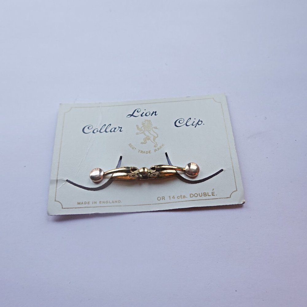 14k Yellow Gold Men's Craveat Collar Bar